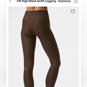 ALO Yoga Chocolate Brown Leggings Airlift leggings 7/8 - size XS